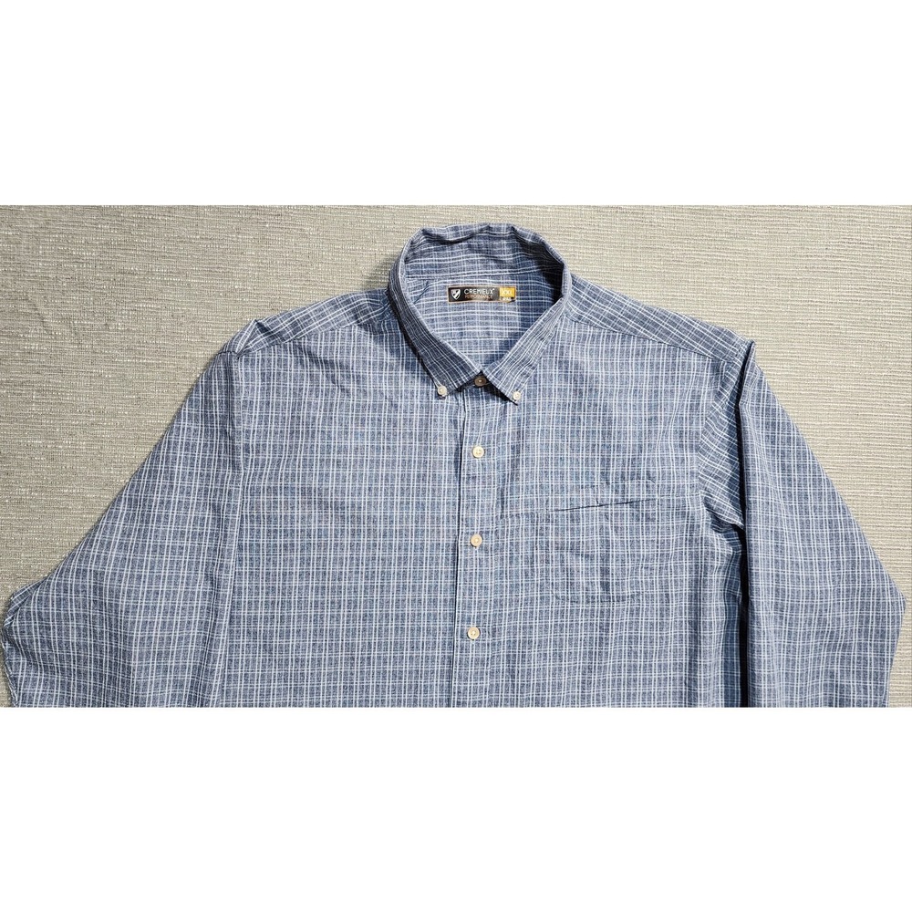 Cremieux Performance Blue Plaid Button Down Shirt Long Sleeve Size XXL